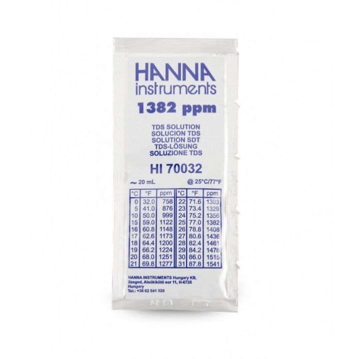 HI70032C - 1382 mg/l (ppm) TDS@25°C Cert. - 25x20ml
