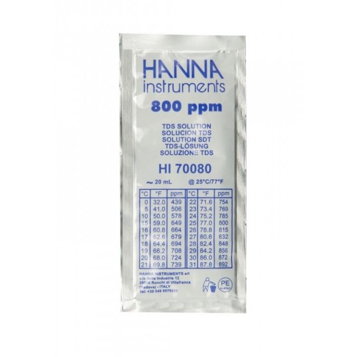 HI70080P - 800 mg/l (ppm) TDS@25°C - 25x20ml