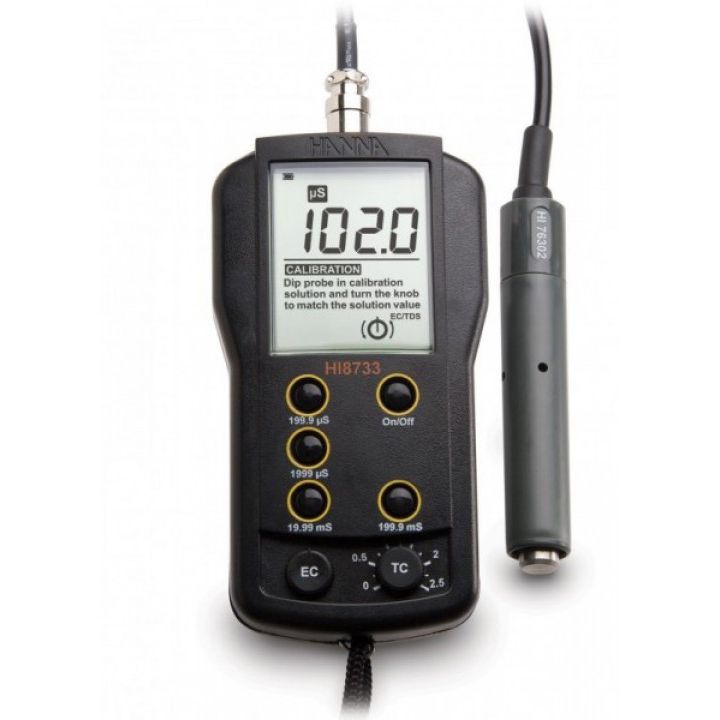 HI8733 EC Meter with Multi-Range 0.0 to 199.9 mS/cm ATC