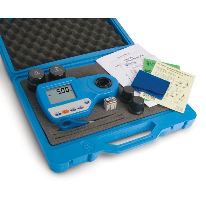 HI96724C* Chlorine Free & Total 0.00 to 5.00 mg/l - Photometer with Cal kits & Casing
