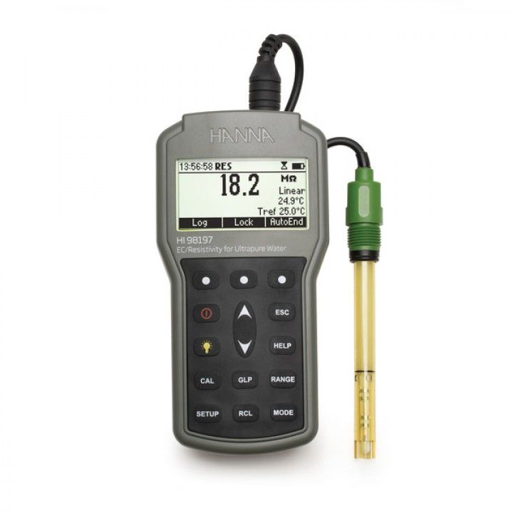 HI98197 Ultra Pure Water EC/Resistivity Waterproof Portable Meter