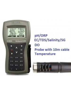 HI9829-00102 Multiparameter - pH / ORP / EC / TDS / Salinity / DO / Temp - 10m Cable Complete Set