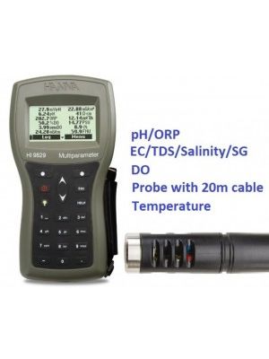 HI9829-00202 Multiparameter - pH / ORP / EC / TDS / Salinity / DO / Temp - 20m Cable Complete Set